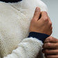Felpa sherpa beige in poliestere riciclato
