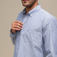 Camicia uomo a righe in cotone misto