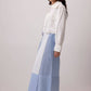 Gonna maxi vichy blu e bianco a contrasto