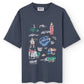 T-shirt oversize Costa da Morte con stampa