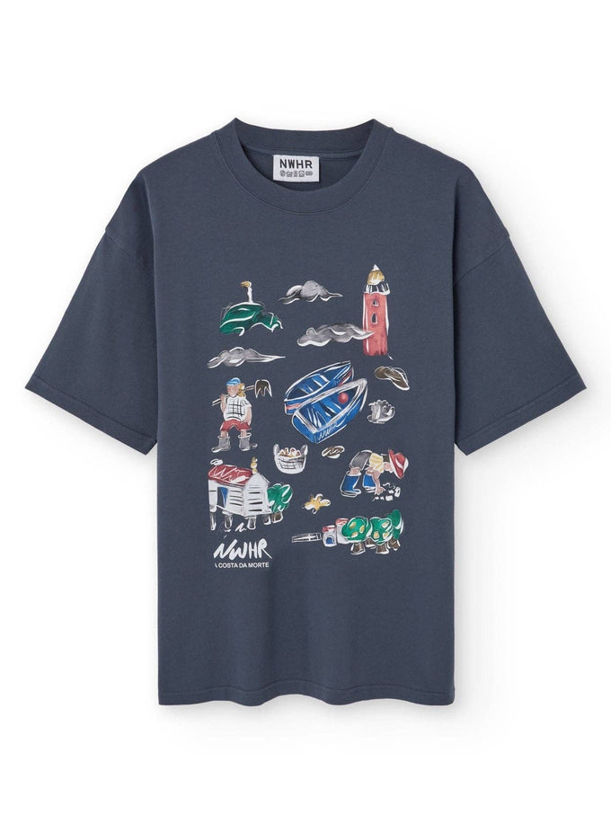 T-shirt oversize Costa da Morte con stampa