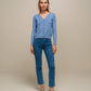 Cardigan in maglia con scollo a V smerlato