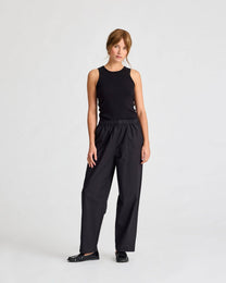Pantaloni Jasmin in popeline di cotone biologico neri