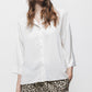 Blusa oversize tinta unita con colletto classico