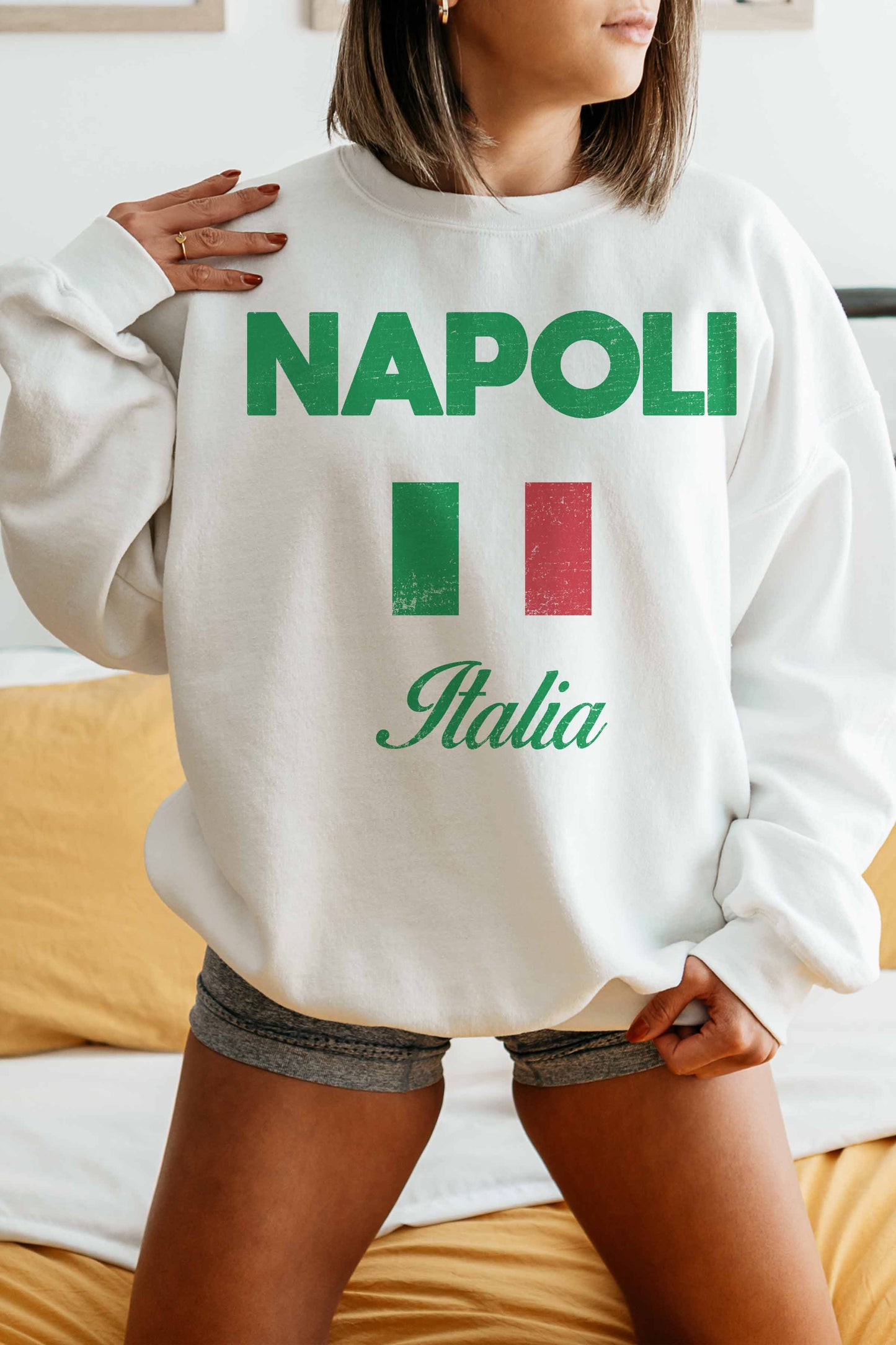 Felpa oversize Napoli Italia con grafica