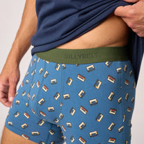 Boxer in cotone biologico con stampa cassette