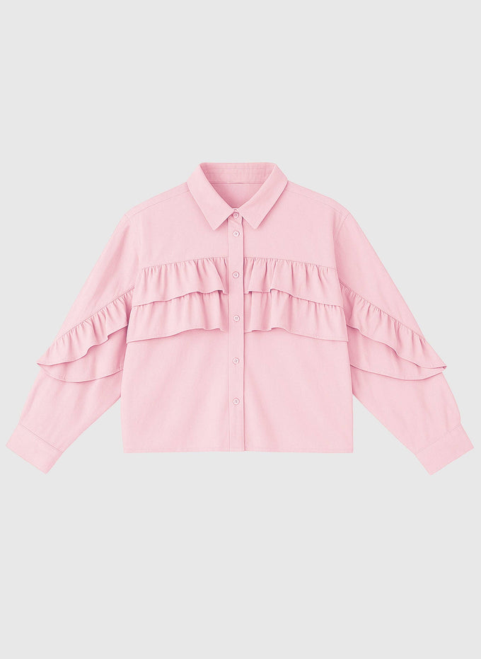 Camicia rosa con rouches Suprema