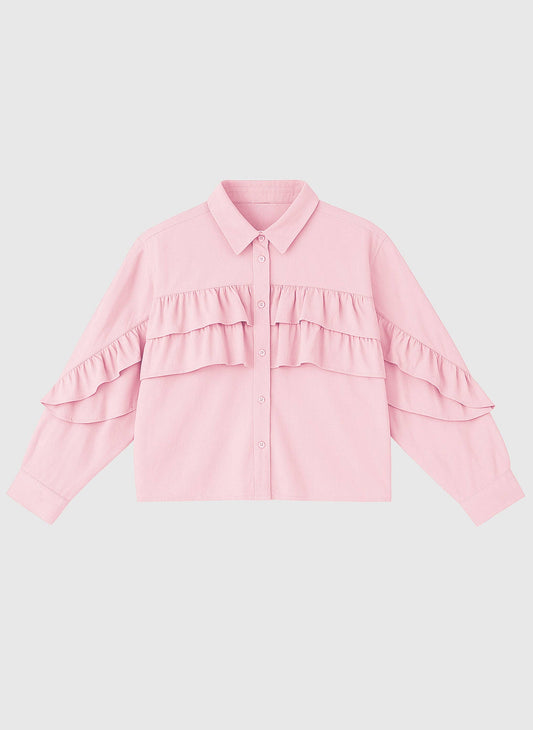 Camicia rosa con rouches Suprema