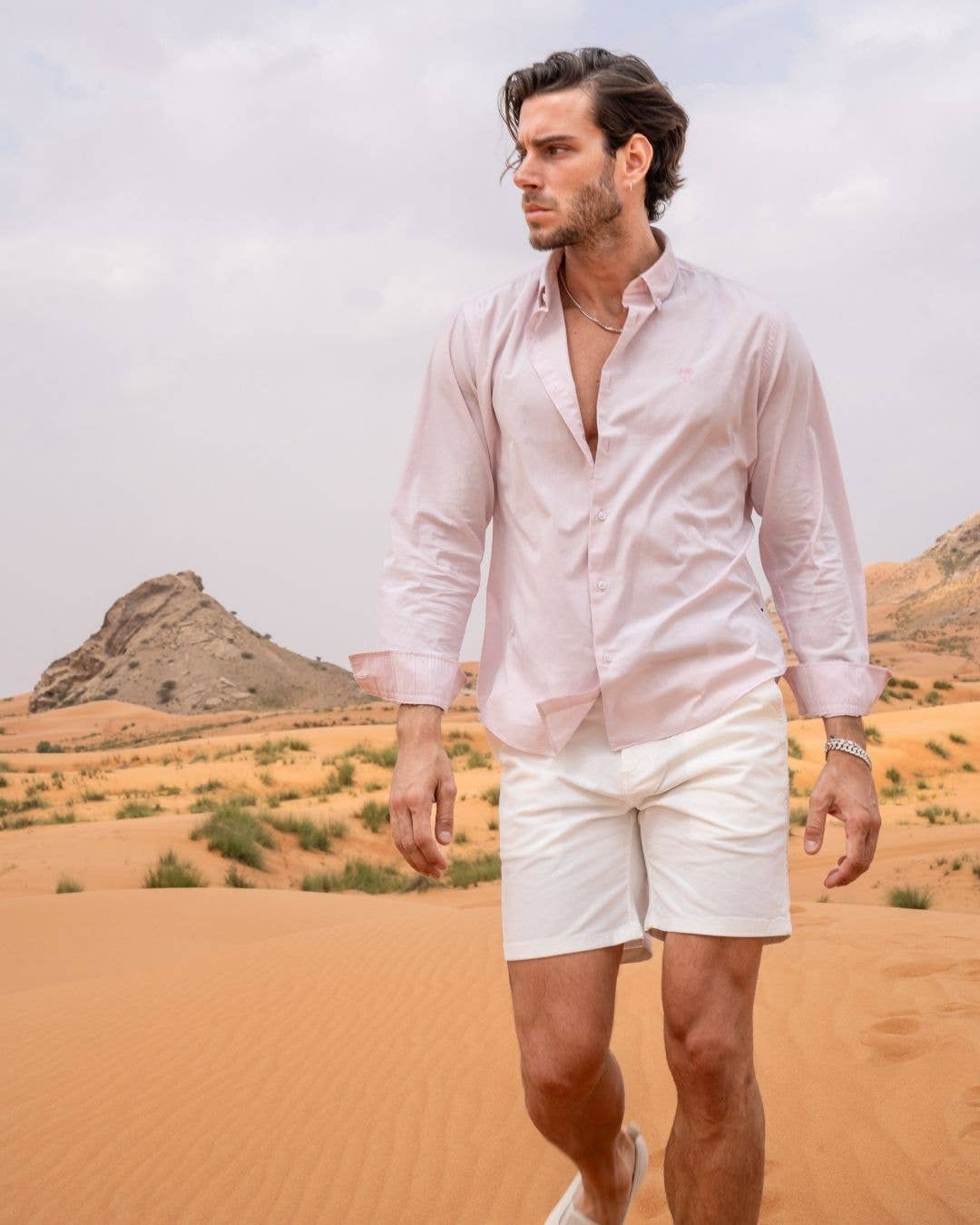 Camicia in popeline rosa baby antimacchia
