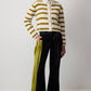 Cardigan in maglia a righe con bottoni dorati