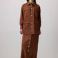 Giacca-camicia utility con tasche effetto cupro