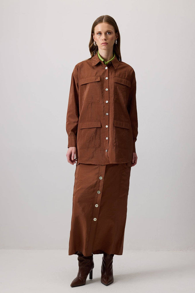 Giacca camicia Cupra tascabile con tasche utility