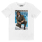 T-shirt bianca unisex con stampa fotografica cinematografica