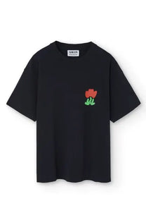 T-shirt nera oversize Tulip in cotone organico