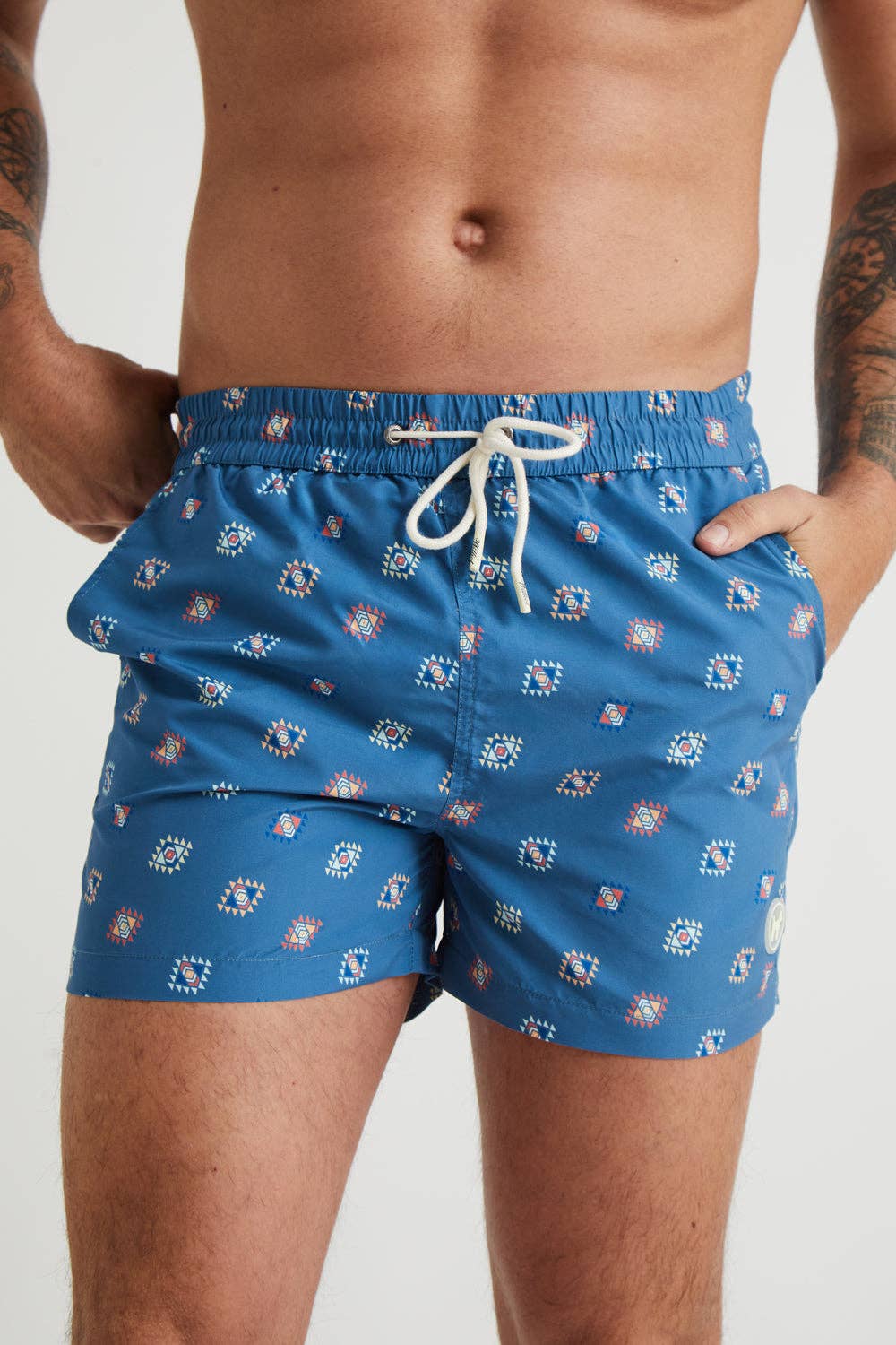 Costume da bagno uomo con logo etnico multicolore