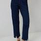 Jeans denim a vita alta elasticizzati a gamba dritta