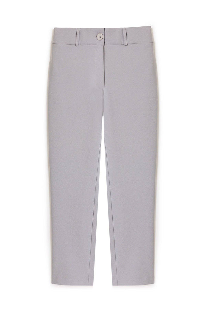 Pantaloni in crêpe grigi a vita alta