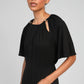 Abito lungo nero Moriana con maniche raglan