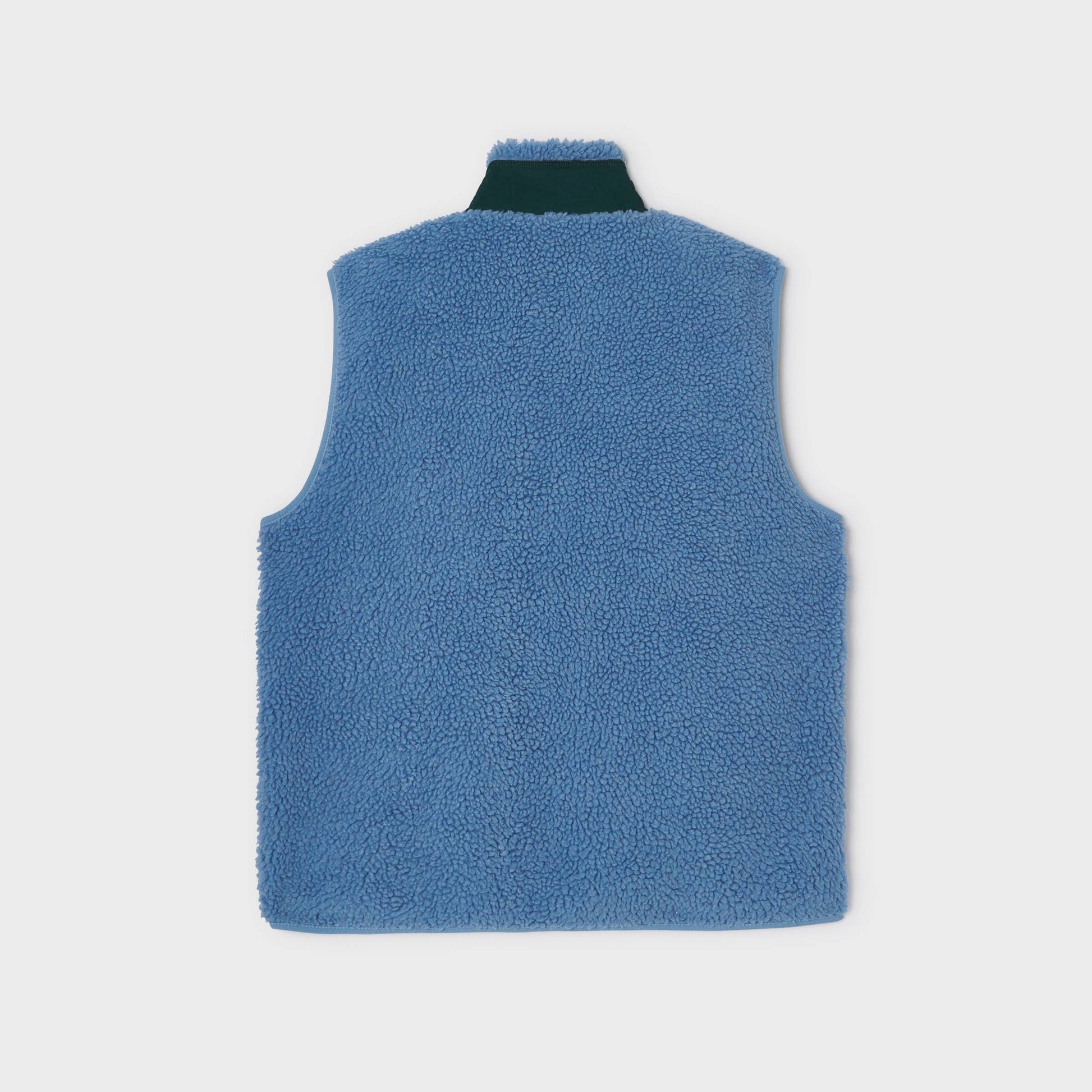 Gilet sherpa unisex con zip blu