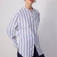Camicia a righe con colletto alla coreana