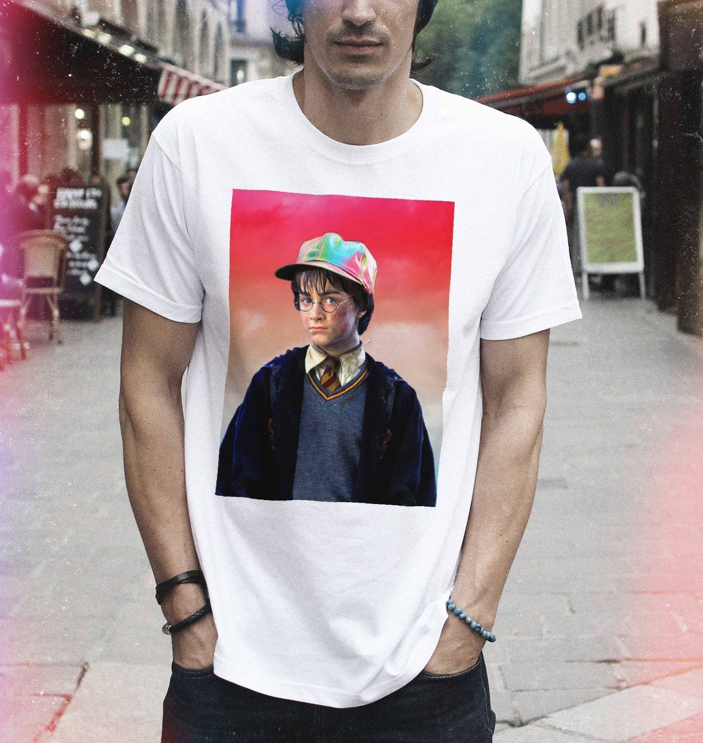 T-shirt Pop Culture con Stampa Grafica in Cotone Biologico
