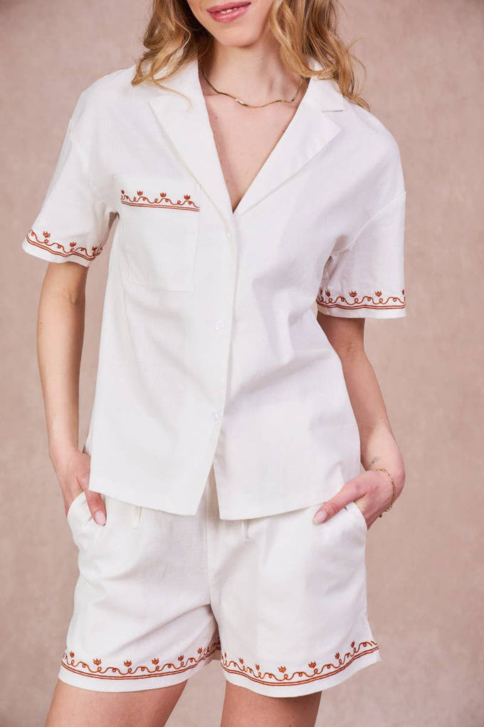 Shorts Paquerette in cotone ricamato