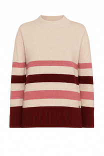 Maglia a righe in lana con collo alto
