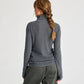 Maglia dolcevita in cotone biologico grigio scuro mélange