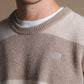 Maglione in maglia Sella a righe latte e marrone