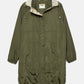 Parka lungo con cappuccio e tasche