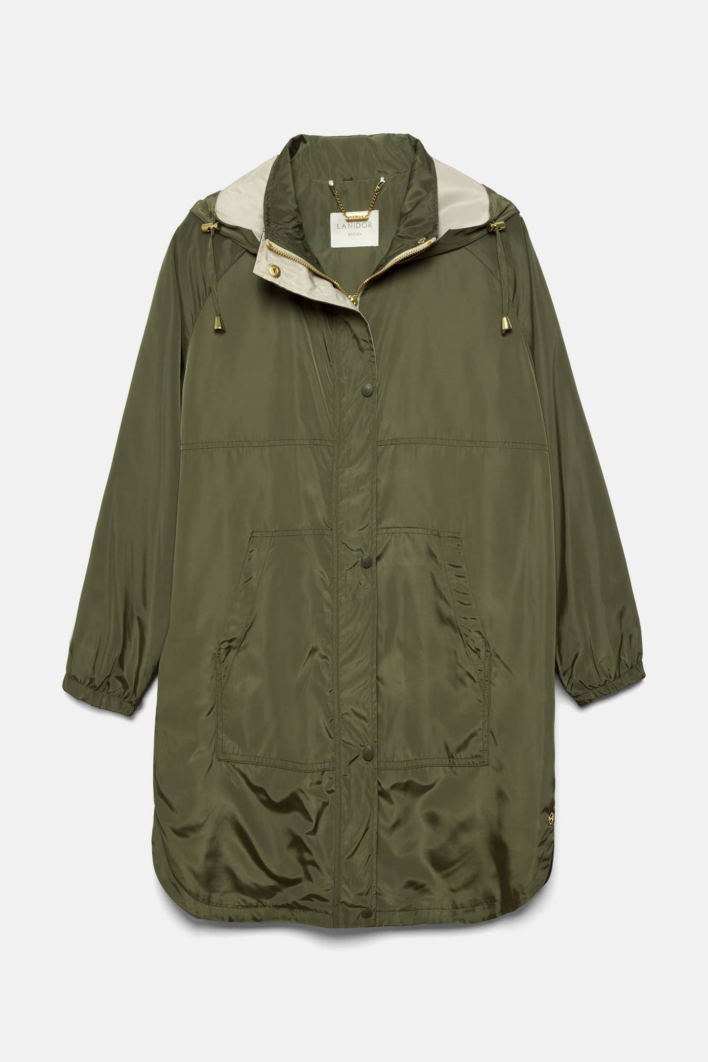 Parka lungo con cappuccio e tasche
