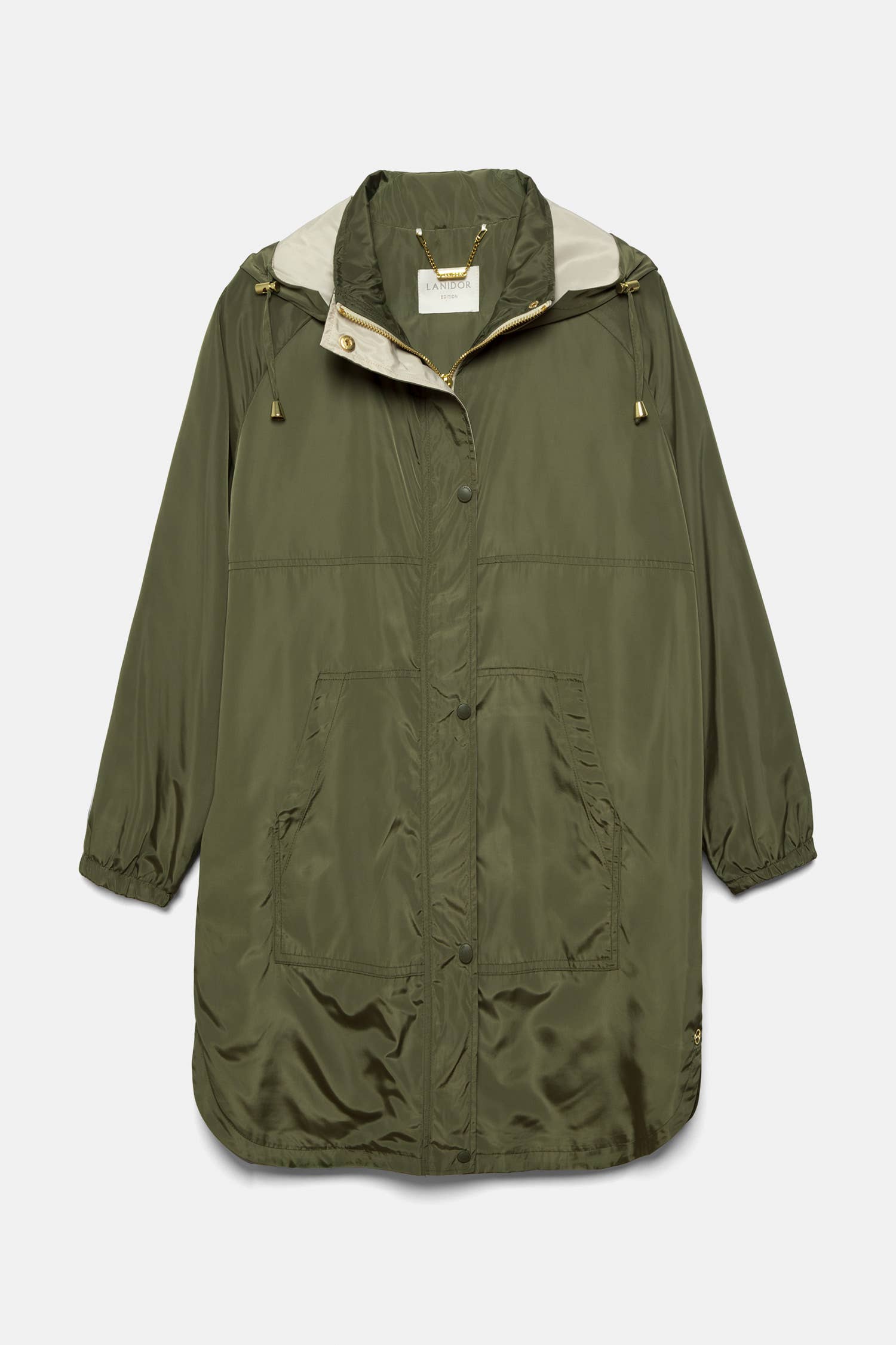 Parka lungo con cappuccio e tasche