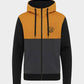 Felpa con zip Chimp in color block senape nero e grigio scuro