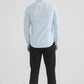 Camicia slim a righe tono su tono color cielo