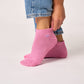 Calzini corti glitterati in cotone pettinato rosa chiaro