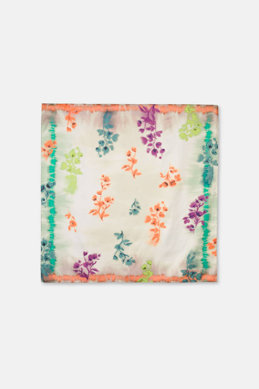 Sciarpa foulard con stampa floreale tie-dye