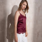 Top in raso con pizzo