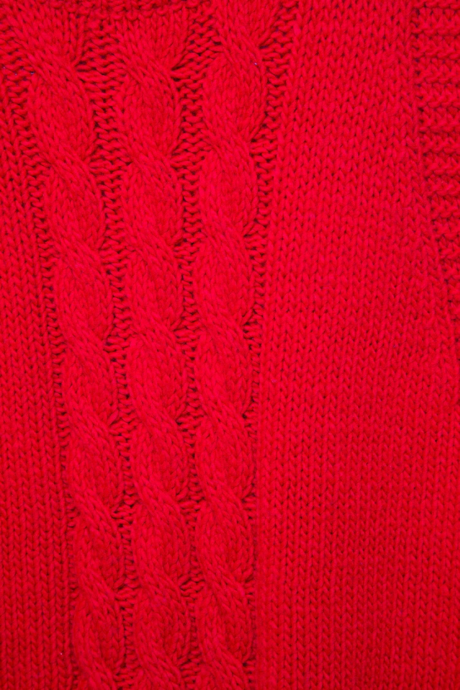 Gilet in maglia strutturata a trecce rosso