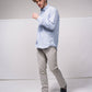 Camicia a righe azzurra