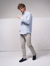 Camicia a righe azzurra