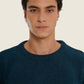Maglione in maglia blu scuro in cotone biologico