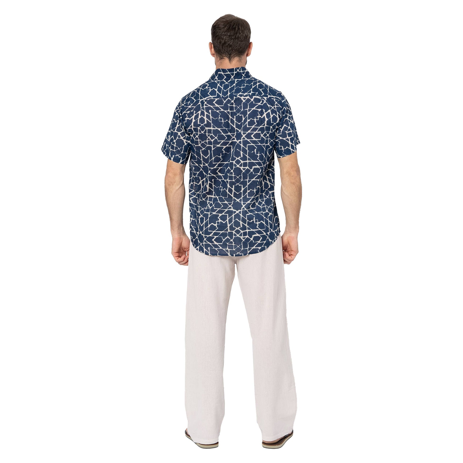 Camicia estiva in voile di cotone a maniche corte