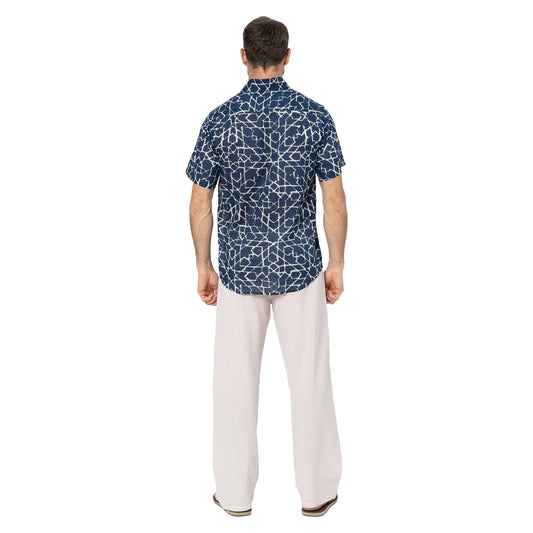 Camicia estiva in voile di cotone a maniche corte