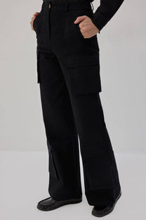 Pantaloni cargo in gabardine neri