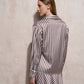 Tunica a righe in poliestere con colletto e bottoni