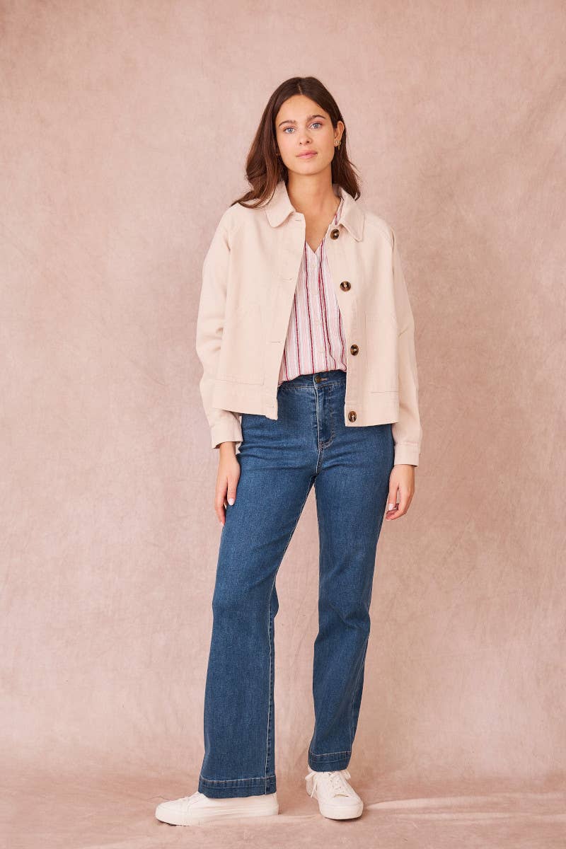 Giacca corta Versailles in gabardine di cotone