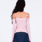 Top Metropolis con scollo off-shoulder e maniche lunghe