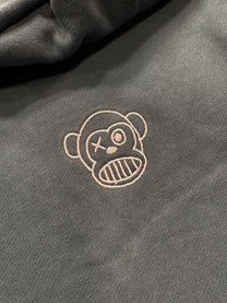 Felpa unisex con ricamo Loco Monky verde scuro