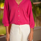Cardigan in cotone con maniche a 3/4