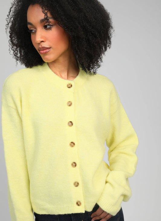 Cardigan in maglia Letiana giallo limone